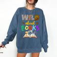 Wild About Reading Books Reader Bookworm Animals Book Lover Comfort Colors Sweatshirt Blue Jean Wild About Reading Books Reader Bookworm Animals Book Lover Comfort Colors Sweatshirt Blue Jean