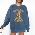 Wild About Reading Cute Leopard Teacher Kids Book Lover Comfort Colors Sweatshirt Blue Jean Wild About Reading Cute Leopard Teacher Kids Book Lover Comfort Colors Sweatshirt Blue Jean