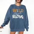 WILD ABOUT READING Reading Books Bookworm Library Day Comfort Colors Sweatshirt Blue Jean WILD ABOUT READING Reading Books Bookworm Library Day Comfort Colors Sweatshirt Blue Jean