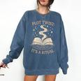 Witchy Book Club Pagan Reader Occult Fiction Coven Ritual Comfort Colors Sweatshirt Blue Jean