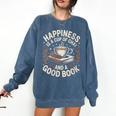 Women's Chai Tea And Books Chai Latte Lover Comfort Colors Sweatshirt Blue Jean