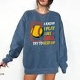 Women's Girls Softball Play Like A Girl Comic Book Pop Art Comfort Colors Sweatshirt Blue Jean Women's Girls Softball Play Like A Girl Comic Book Pop Art Comfort Colors Sweatshirt Blue Jean
