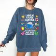 Women's I Have No Control On A Cruise They Book Themselves Cruise Comfort Colors Sweatshirt Blue Jean