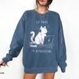 Antisocial Introvert Cat With Coffee On Computer Emo Goth Comfort Colors Sweatshirt Denim Antisocial Introvert Cat With Coffee On Computer Emo Goth Comfort Colors Sweatshirt Denim