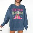 Certified Homebody Trendy Frog Introvert Comfort Colors Sweatshirt Denim
