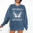 Introverted Introvert Antisocial Butterfly Comfort Colors Sweatshirt Denim