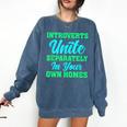 Introverts Unite Introvert Antisocial Sarcasm Anti Social Comfort Colors Sweatshirt Denim