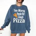Pizza Lover Saying Introvert Anti Social Humor Foodie Comfort Colors Sweatshirt Denim