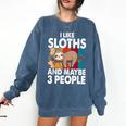 Sloth For Sloth Lover Men Women Kids Introvert Comfort Colors Sweatshirt Denim