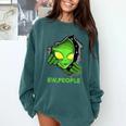 Alien Face Ew People UFO Introvert Meme Men Women Kids Comfort Colors Sweatshirt Blue Spruce Alien Face Ew People UFO Introvert Meme Men Women Kids Comfort Colors Sweatshirt Blue Spruce