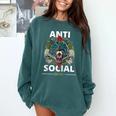 Antisocial Introvert I Like Being Alone Raglan Baseball Tee Comfort Colors Sweatshirt Blue Spruce