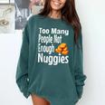 Chicken Nugget Saying Introvert Nuggie Foodie Food Comfort Colors Sweatshirt Blue Spruce