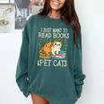 I Just Want To Read Books And Pet Cats Introvert Comfort Colors Sweatshirt Blue Spruce I Just Want To Read Books And Pet Cats Introvert Comfort Colors Sweatshirt Blue Spruce