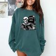 READING IN PEACE RIP Introvert Skeleton Read Book Meme Comfort Colors Sweatshirt Blue Spruce READING IN PEACE RIP Introvert Skeleton Read Book Meme Comfort Colors Sweatshirt Blue Spruce