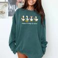 100 Days Of School Cute Goose Coffee Books Teacher Life Comfort Colors Sweatshirt Chalky Mint