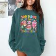 100th Day Of School Teacher 100 Days Coffee Books Comfort Colors Sweatshirt Chalky Mint
