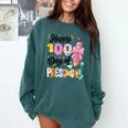 100th Day Of School Teacher Books 100 Days Of Preschool Girl Comfort Colors Sweatshirt Chalky Mint