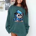 Adorable Book Lover Blue Jay With Reading Glasses Cute Raglan Baseball Tee Comfort Colors Sweatshirt Chalky Mint