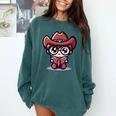 Adorable Book Lover Cowboy With Reading Glasses Cute Comfort Colors Sweatshirt Chalky Mint Adorable Book Lover Cowboy With Reading Glasses Cute Comfort Colors Sweatshirt Chalky Mint