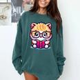 Adorable Book Lover Persian Cat With Reading Glasses Cute Comfort Colors Sweatshirt Chalky Mint Adorable Book Lover Persian Cat With Reading Glasses Cute Comfort Colors Sweatshirt Chalky Mint