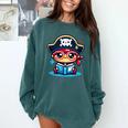Adorable Book Lover Pirate With Reading Glasses Cute Comfort Colors Sweatshirt Chalky Mint