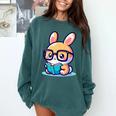 Adorable Book Lover Rabbit With Reading Glasses Cute Premium Comfort Colors Sweatshirt Chalky Mint Adorable Book Lover Rabbit With Reading Glasses Cute Premium Comfort Colors Sweatshirt Chalky Mint