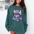 Adorable Book Lover Valkyrie With Reading Glasses Cute Comfort Colors Sweatshirt Chalky Mint