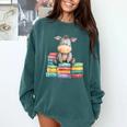 Adorable Donkey With Heart Sitting On Colorful Book Stack Comfort Colors Sweatshirt Chalky Mint Adorable Donkey With Heart Sitting On Colorful Book Stack Comfort Colors Sweatshirt Chalky Mint