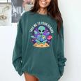 Alien Reader Reading Teacher Librarian Book Lover Comfort Colors Sweatshirt Chalky Mint