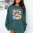 Apple Disco Pencil Books Bow Teacher Student Back To School Comfort Colors Sweatshirt Chalky Mint