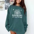 Audiobooks Are My Therapy Book Lover Women Comfort Colors Sweatshirt Chalky Mint