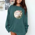 Barely Tolerable Book Lover Bookish Floral Bookworm Comfort Colors Sweatshirt Chalky Mint