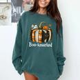 Boo-Kmarked Fall Pumpkin Books Halloween Teacher Teaching Comfort Colors Sweatshirt Chalky Mint Boo-Kmarked Fall Pumpkin Books Halloween Teacher Teaching Comfort Colors Sweatshirt Chalky Mint