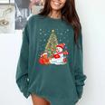 Book Christmas Tree Bookworm Gingerbread Man Snowman Reading Comfort Colors Sweatshirt Chalky Mint