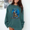 Book Lover Bookworm Reading Books Dragon Premium Tri-Blend Comfort Colors Sweatshirt Chalky Mint