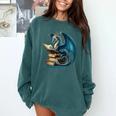 Book Lover Bookworm Reading Books Dragon Sci-Fi Character Comfort Colors Sweatshirt Chalky Mint