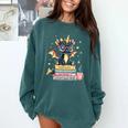 Book Lover Chibi Dragon With Big Red Glasses Bookworm Comfort Colors Sweatshirt Chalky Mint