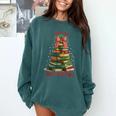Book Lover Christmas Tree I Have No Shelf Control Comfort Colors Sweatshirt Chalky Mint