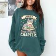 Book Lover Cute Cat Coffee Just 1 More Chapter Cozy Reading Comfort Colors Sweatshirt Chalky Mint
