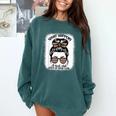 Book Lover What Happens At Book Club Stays Messy Bun Girls Comfort Colors Sweatshirt Chalky Mint