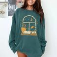 Book Lover Moonlight Reading Scene Night Comfort Colors Sweatshirt Chalky Mint