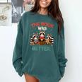Book Lover Racoon Reading Bookish The Book Was Better Comfort Colors Sweatshirt Chalky Mint