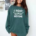 Book Lover Reading Bookish Floral I Read Past My Bedtime Comfort Colors Sweatshirt Chalky Mint