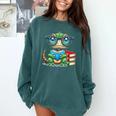 Book Lover Reading Iguana Comfort Colors Sweatshirt Chalky Mint