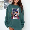 Book Lover Tarot Card The Reader Mystic Skeleton Comfort Colors Sweatshirt Chalky Mint