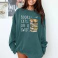 Book Lovers Books Cats Life Is Sweet Cat Lover Comfort Colors Sweatshirt Chalky Mint