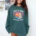 Book Nerd Just A Girl Who Loves Books Literary Enthusiast Comfort Colors Sweatshirt Chalky Mint