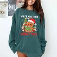 Book Reading Just Waiting For Christmas Gingerbread Comfort Colors Sweatshirt Chalky Mint Book Reading Just Waiting For Christmas Gingerbread Comfort Colors Sweatshirt Chalky Mint