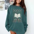 Book Reading Ugly Christmas Comfort Colors Sweatshirt Chalky Mint