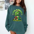 Book A Saurus Bookasaurus Dinosaur Book Girls Boys Toddler Comfort Colors Sweatshirt Chalky Mint